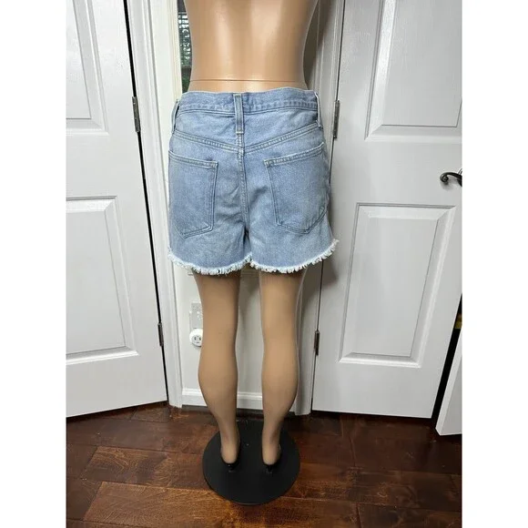 Madewell Size 30 Womens Blue 100% Cotton Stretch Pockets Denim Mom Shorts - Picture 4 of 10